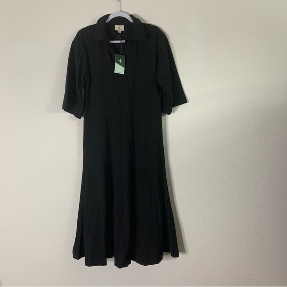 Tuckernuck womens black Elliott 3/4 sleeve collar
Midi dress S NWT - Picture 2 of 9